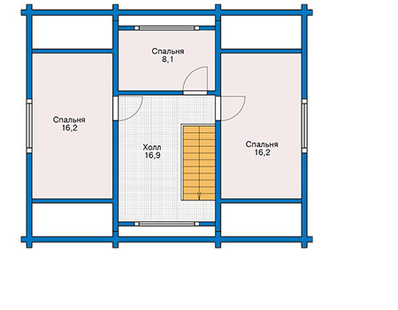 Планировка мансардного этажа :: Проект деревянного дома 11-75