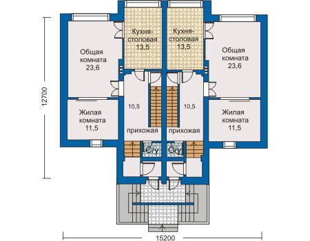 Планировка первого этажа :: Проект дома из кирпича 30-44