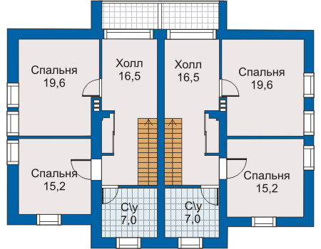 Планировка второго этажа :: Проект дома из кирпича 30-44