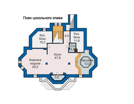 План цокольного этажа :: Проект 33-26
