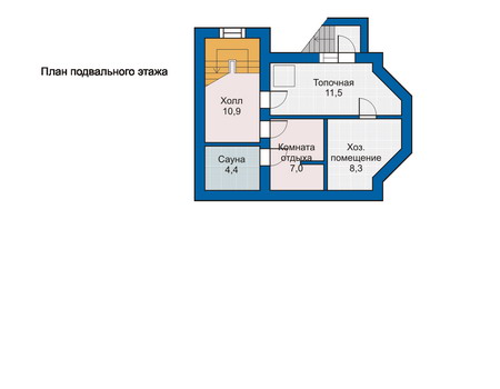 Планировка цокольного этажа :: Проект дома из кирпича 33-91