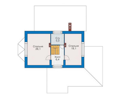 Планировка мансардного этажа :: Проект дома из кирпича 35-76