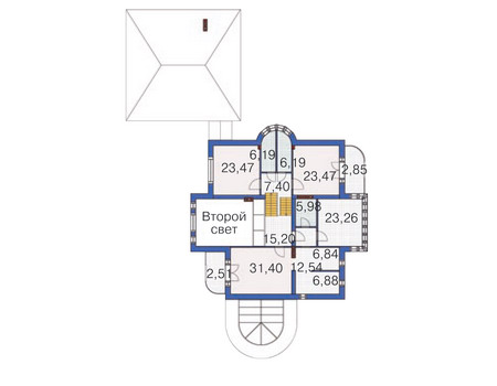 Планировка второго этажа :: Проект дома из кирпича 36-51