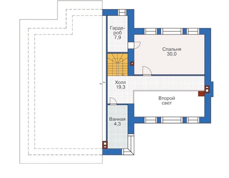 Планировка мансардного этажа :: Проект дома из кирпича 37-03