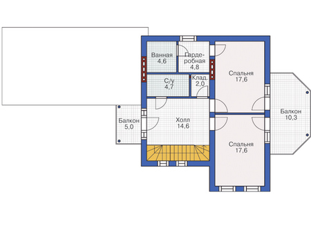 Планировка мансардного этажа :: Проект дома из кирпича 37-38