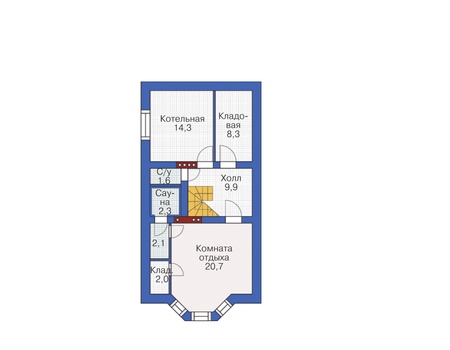 Планировка цокольного этажа :: Проект дома из кирпича 37-78