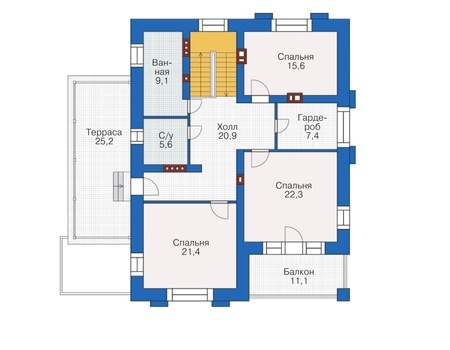Планировка второго этажа :: Проект дома из кирпича 38-36