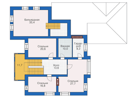 Планировка второго этажа :: Проект дома из кирпича 38-64