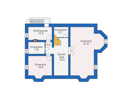 Планировка цокольного этажа :: Проект дома из кирпича 38-68