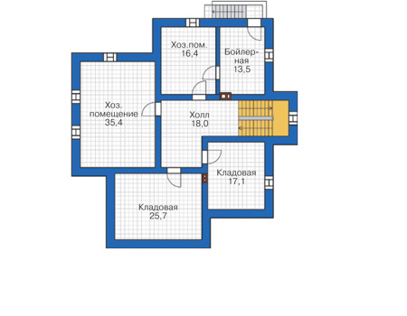 Планировка цокольного этажа :: Проект дома из кирпича 38-85