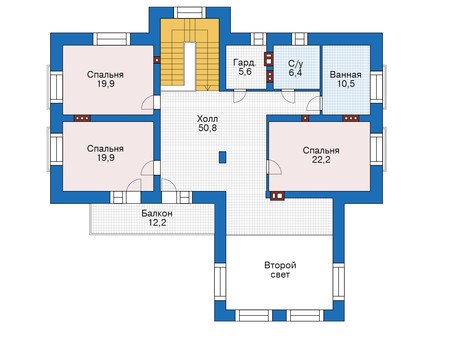 Планировка мансардного этажа :: Проект дома из кирпича 39-47