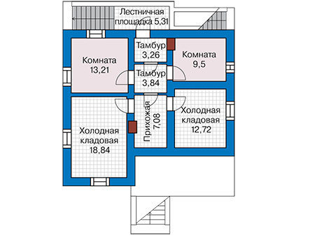 Планировка цокольного этажа :: Проект дома из кирпича 42-93