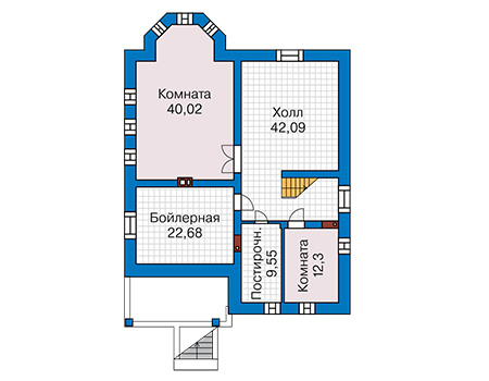 Планировка цокольного этажа :: Проект дома из кирпича 43-26