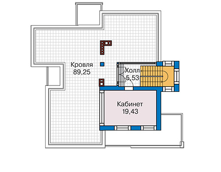 Планировка третьего этажа :: Проект дома из кирпича 46-37