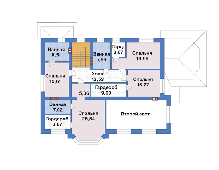 Планировка второго этажа :: Проект дома из кирпича 46-41