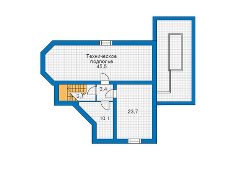 Планировка цокольного этажа :: Проект дома из газобетона 52-19