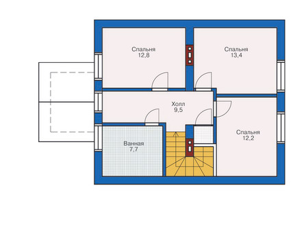 Планировка мансардного этажа :: Проект дома из газобетона 53-34