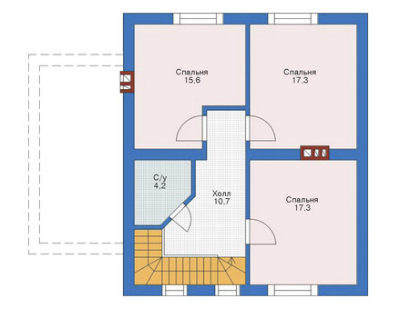 Планировка мансардного этажа :: Проект дома из кирпича 70-89