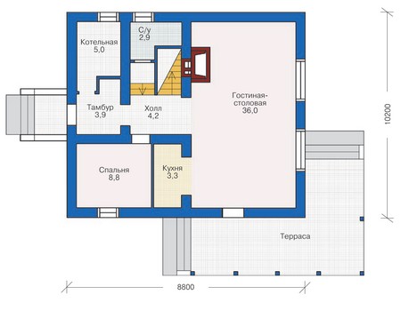 Планировка первого этажа :: Проект дома из кирпича 71-72