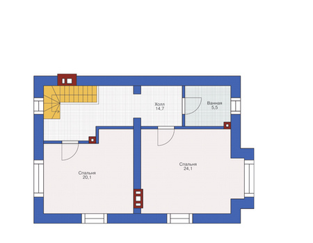 Планировка второго этажа :: Проект дома из кирпича 72-16