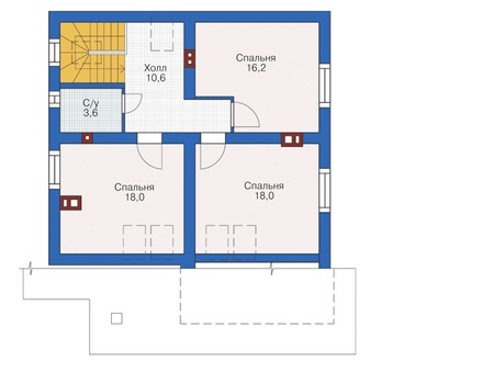 Планировка мансардного этажа :: Проект дома из кирпича 72-57