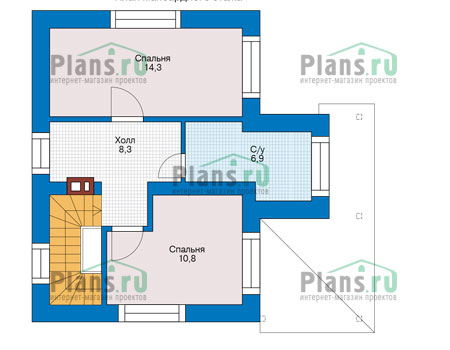 Планировка мансардного этажа :: Проект дома из кирпича 73-23