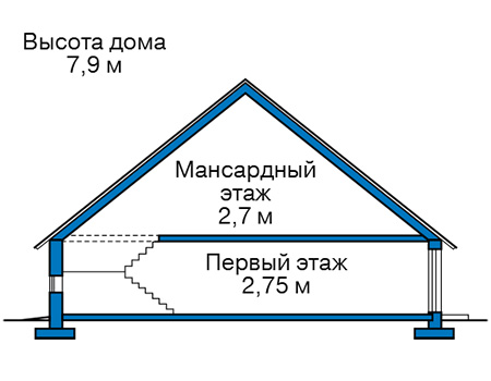 Высота этажей в проекте дома из кирпича 41-44