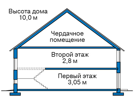 Высота этажей в проекте дома из кирпича 43-11