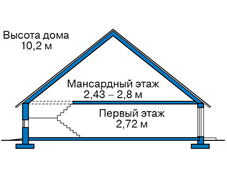 Высота этажей в проекте дома из кирпича 44-87