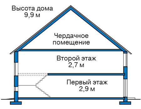 Высота этажей в проекте дома из кирпича 46-22