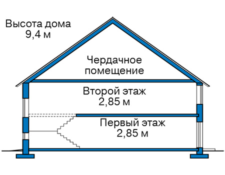 Высота этажей в проекте дома из кирпича 46-38