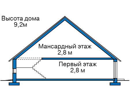 Высота этажей в проекте дома из кирпича 47-34