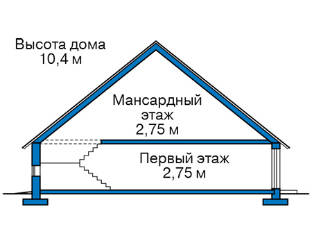 Высота этажей в проекте дома из газобетона 63-42