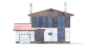 Изображение фасада 3 :: Проект коттеджа 75-14