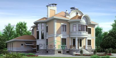 Двухэтажный дом из кирпича с мансардой по проекту 35-24