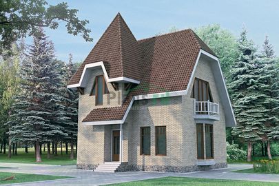 Одноэтажный мансардный дом из газобетона по проекту 51-52