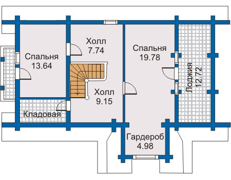 Планировка второго этажа :: Проект деревянного дома 10-06