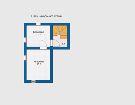 Планировка цокольного этажа :: Проект деревянного дома 10-23