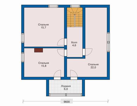 Планировка второго этажа :: Проект деревянного дома 10-35