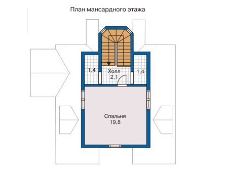 Планировка мансардного этажа :: Проект дома из комбинированных материалов 10-40