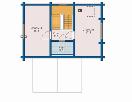 Планировка мансардного этажа :: Проект деревянного дома 10-44