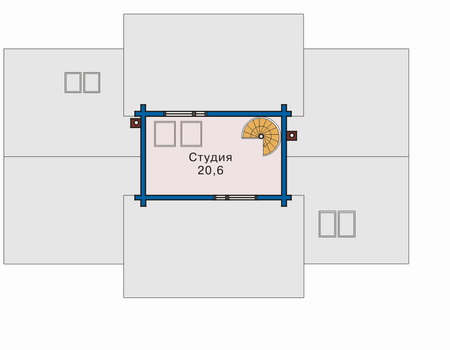 Планировка мансардного этажа :: Проект деревянного дома 10-48