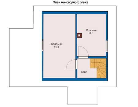 Планировка мансардного этажа :: Проект деревянного дома 10-63