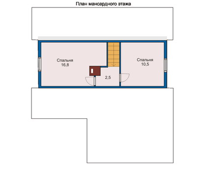 Планировка мансардного этажа :: Проект деревянного дома 10-66