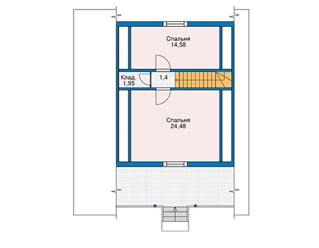 Планировка мансардного этажа :: Проект деревянного дома 11-53