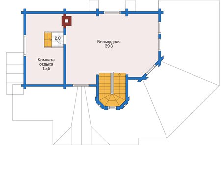 Планировка мансардного этажа :: Проект деревянного дома 12-43