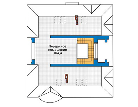 Планировка мансардного этажа :: Проект дома из кирпича 30-33