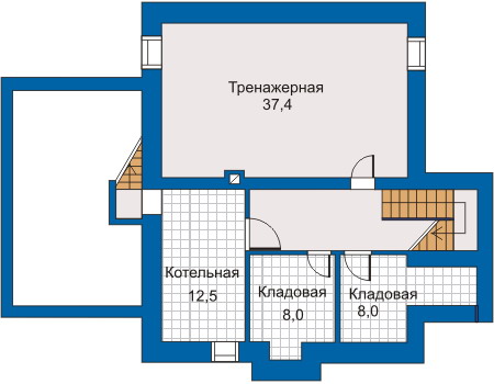 Планировка цокольного этажа :: Проект дома из кирпича 30-42