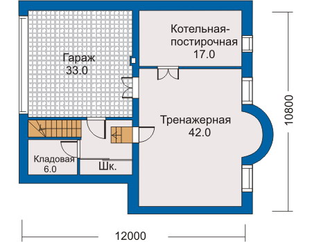 Планировка цокольного этажа :: Проект дома из газобетона 30-47