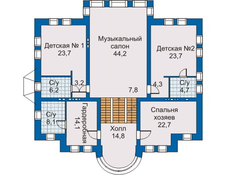 Планировка второго этажа :: Проект дома из кирпича 30-88